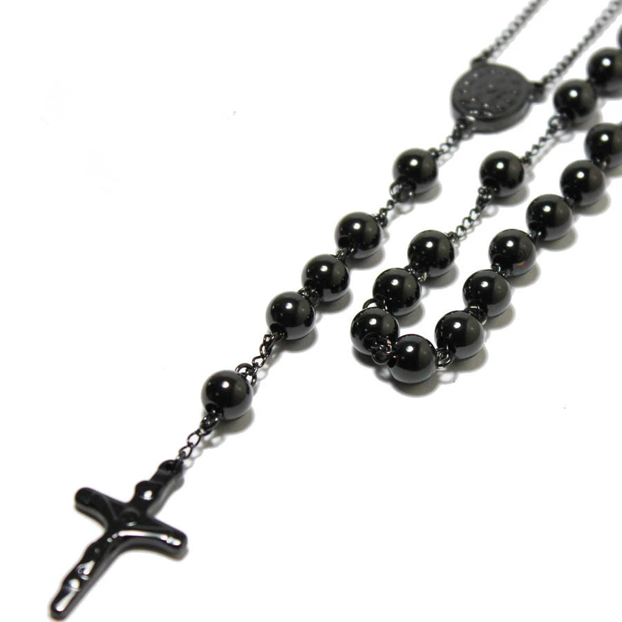 Black Steel Rosary Beads-ToShay.org