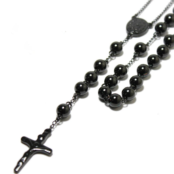 Black Steel Rosary Beads-ToShay.org
