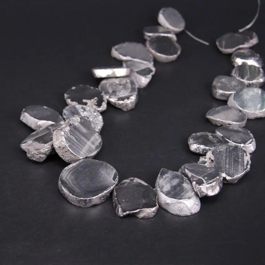 Silver Titanium Agate Beads-ToShay.org