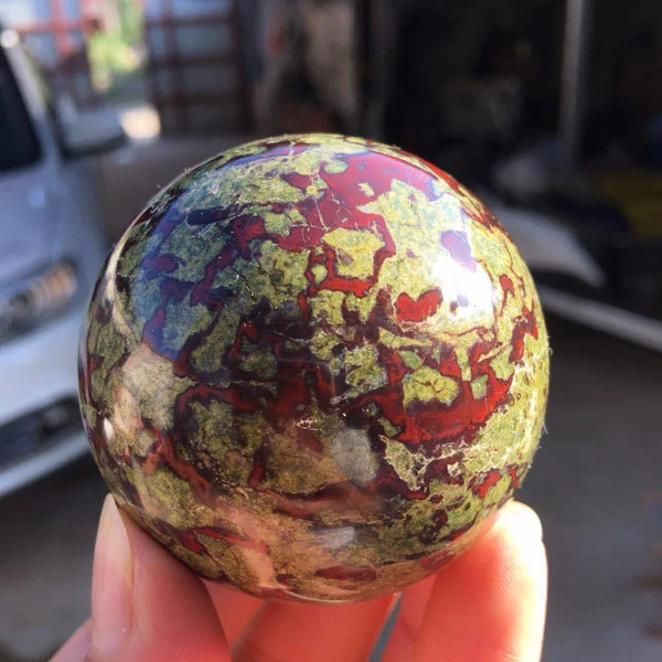 Green Dragon Blood Stone Ball-ToShay.org
