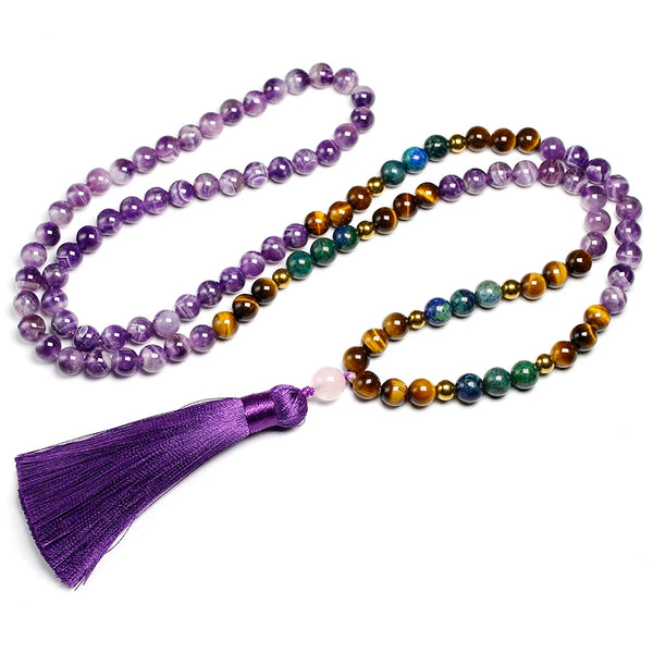 Purple Amethyst Mala Beads-ToShay.org