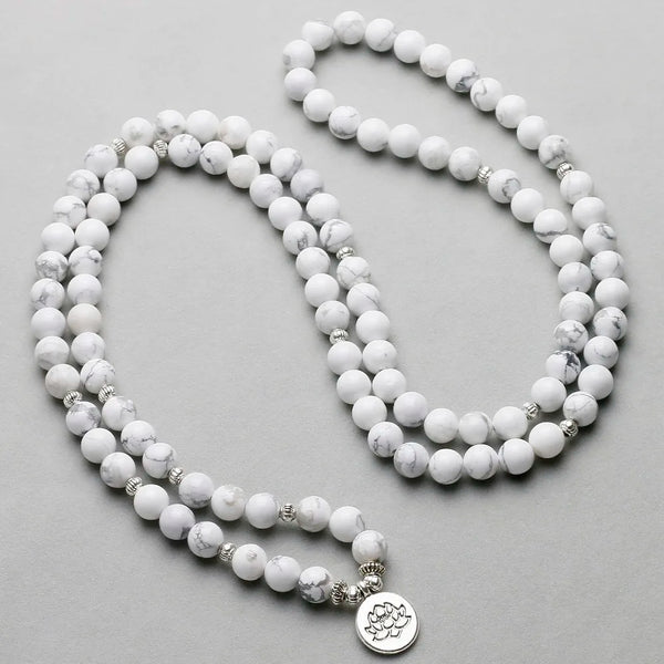White Howlite Mala Beads-ToShay.org