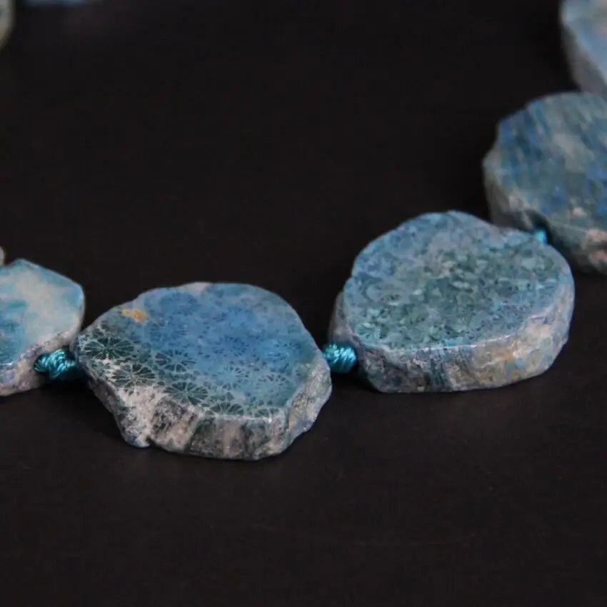 Blue Coral Jade Slab Beads-ToShay.org
