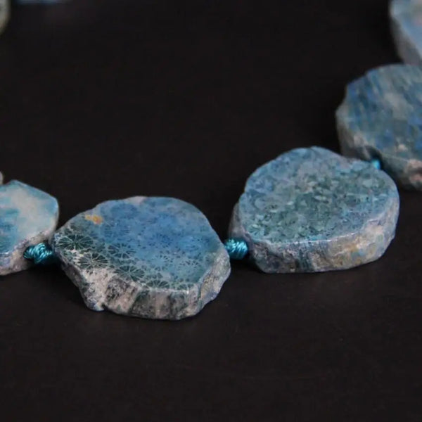 Blue Coral Jade Slab Beads-ToShay.org