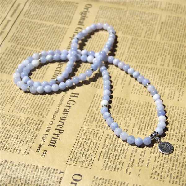 Blue Aquamarine Mala Bracelet-ToShay.org