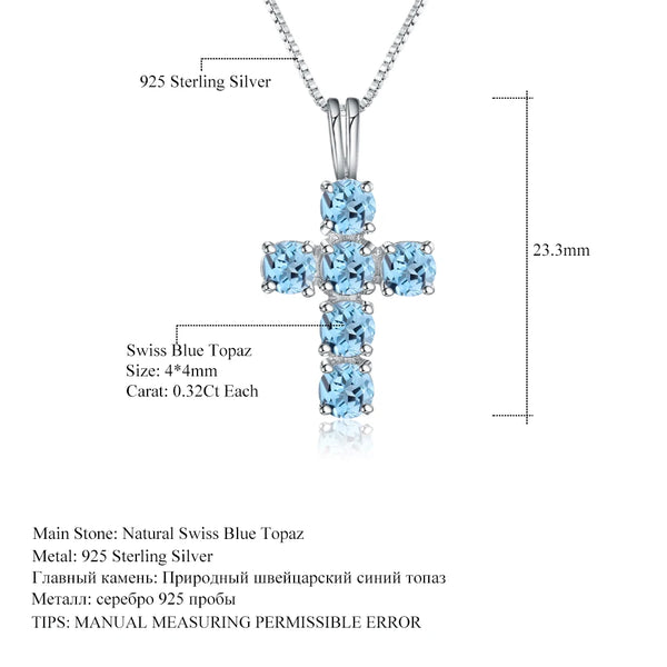 Silver Crystal Cross Pendant-ToShay.org