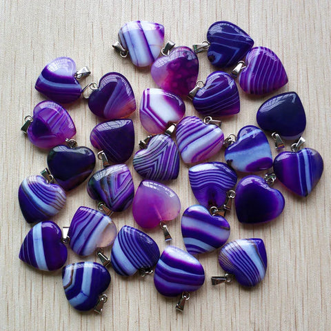 Purple Stripe Onyx Hearts-ToShay.org