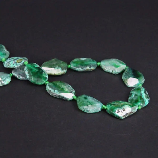 Green Agate Slice Beads-ToShay.org