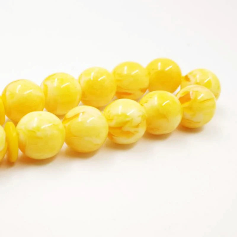 Yellow Amber Resin Prayer Beads-ToShay.org