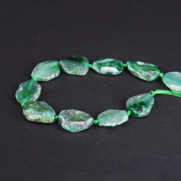 Green Agate Slice Beads-ToShay.org
