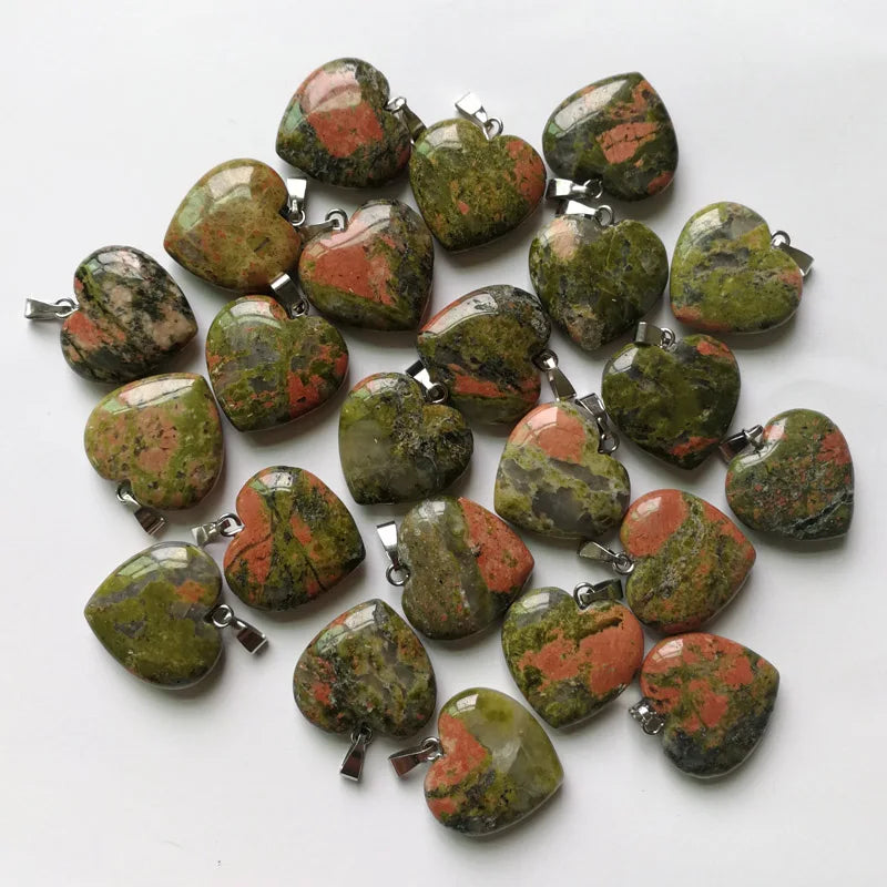 Mixed Crystal Heart Pendants-ToShay.org