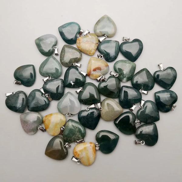 Mixed Crystal Heart Pendants-ToShay.org