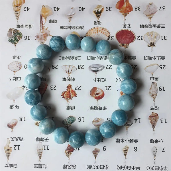 Blue Larimar Bead Bracelet-ToShay.org