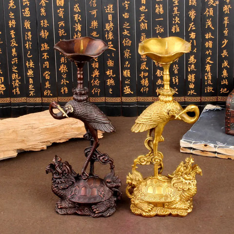 Crane Turtle Candle Stands-ToShay.org