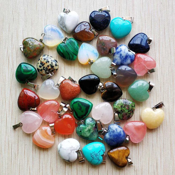 Mixed Crystal Heart Pendants-ToShay.org