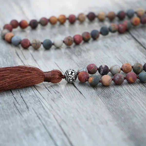 Red Picasso Jasper Mala Beads-ToShay.org