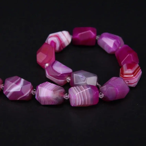 Red Rose Stripe Agate Beads-ToShay.org