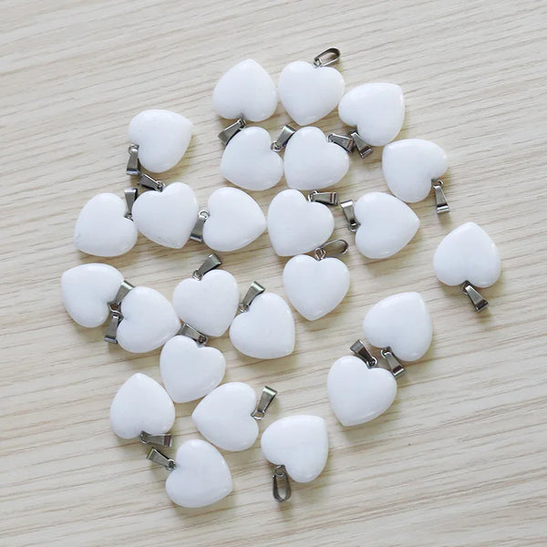 White Jade Heart Pendant-ToShay.org