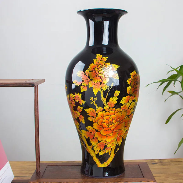 Glaze Black Flower Vase-ToShay.org