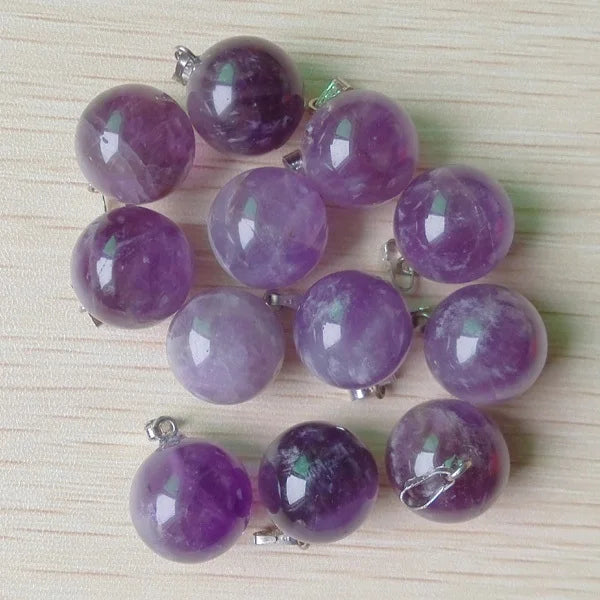 Purple Crystal Ball Pendants-ToShay.org
