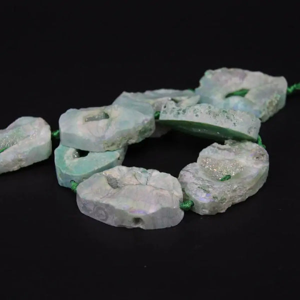 Green Raw Agate Nugget Beads-ToShay.org