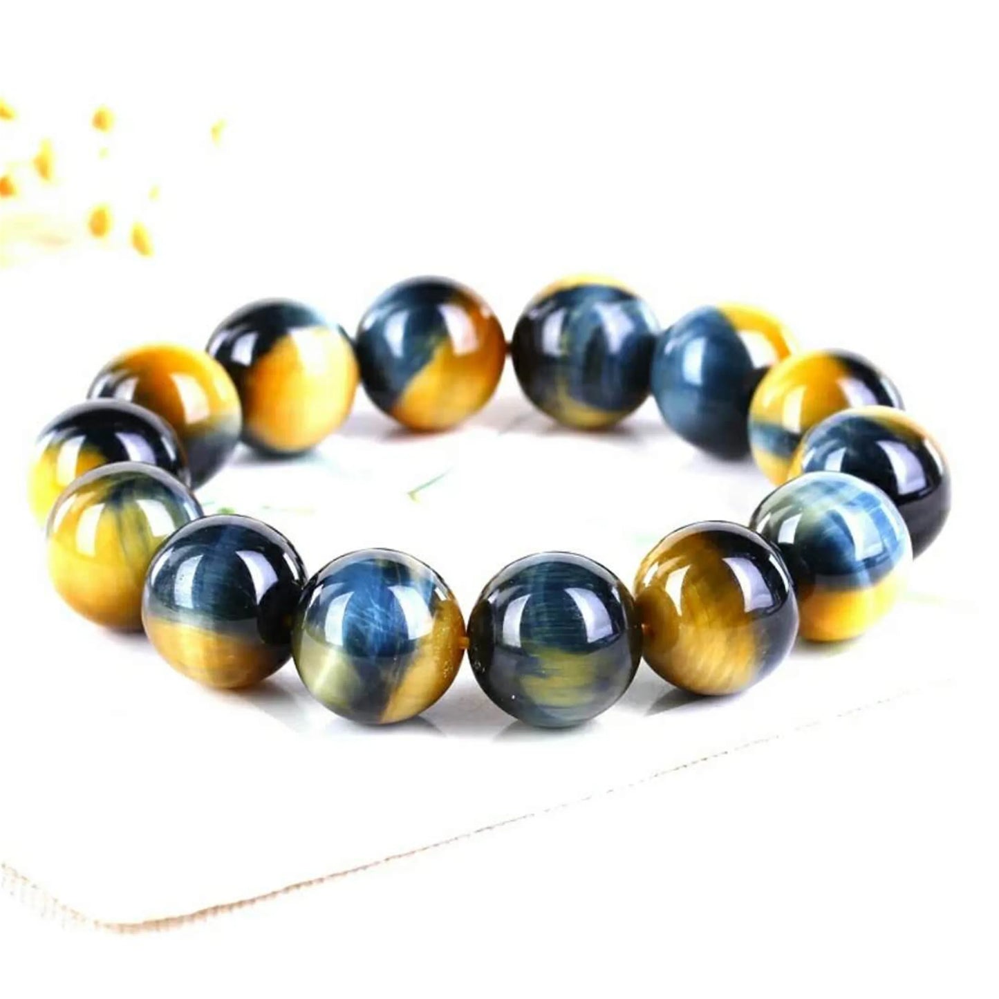 Yellow Blue Tigers Eye Bracelet-ToShay.org