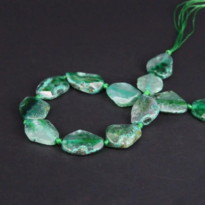 Green Agate Slice Beads-ToShay.org