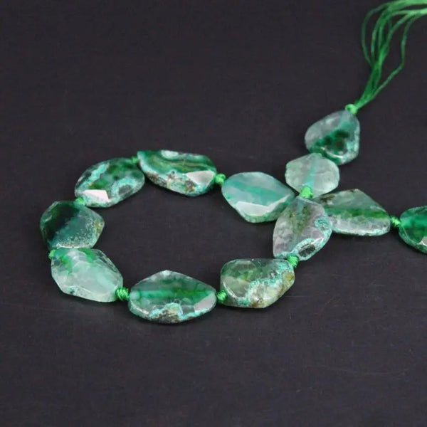 Green Agate Slice Beads-ToShay.org