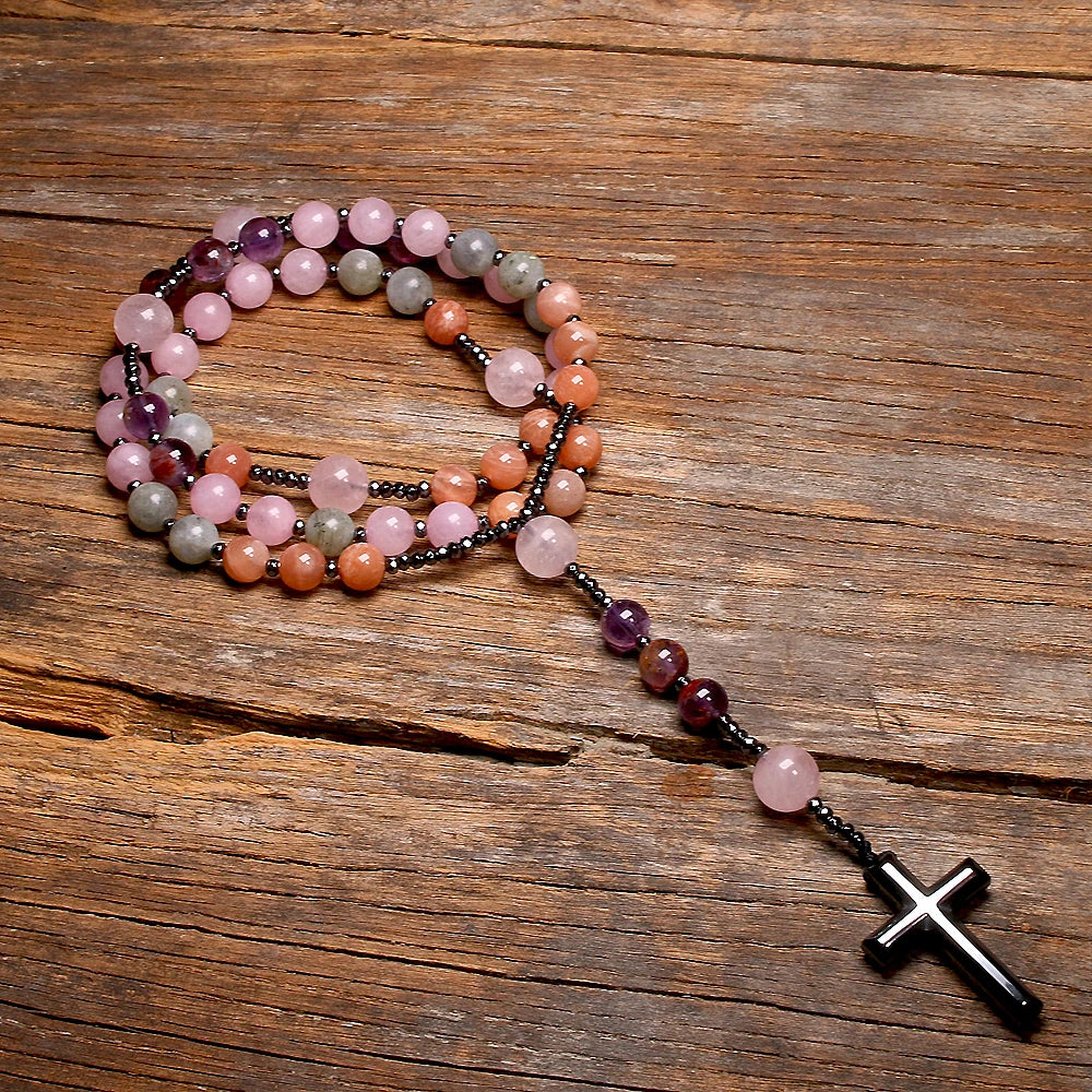 Pink Rose Quartz Rosary-ToShay.org
