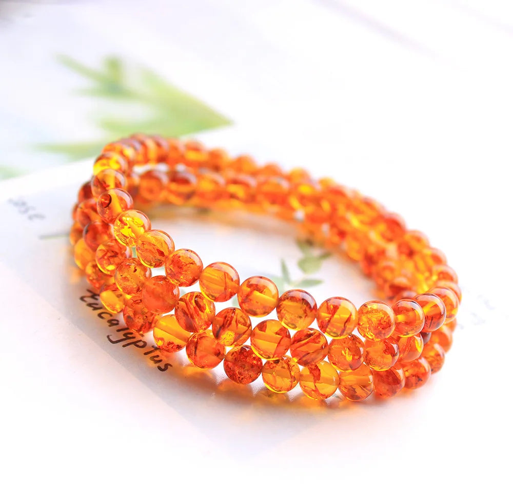 Yellow Amber Wrap Bracelet-ToShay.org