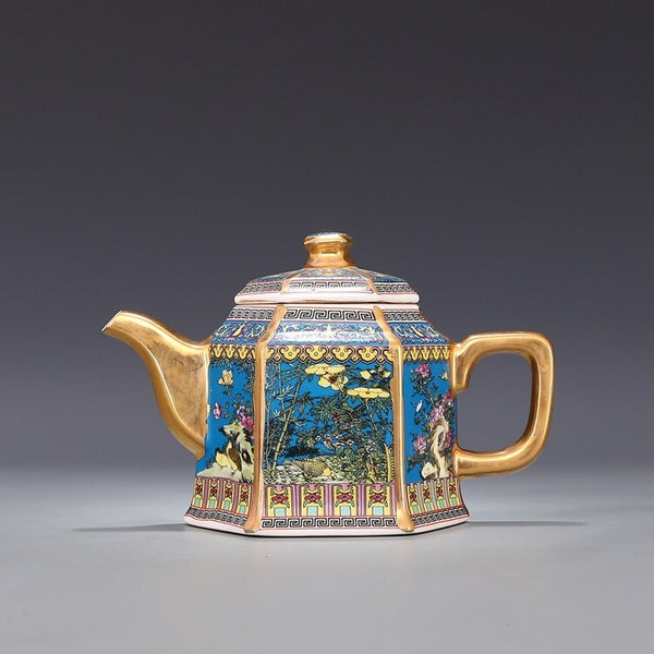 Jingdezhen Qianlong Gold Teapot-ToShay.org
