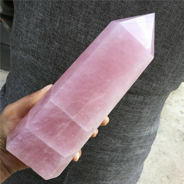 Pink Rose Quartz Crystal Obelisk-ToShay.org