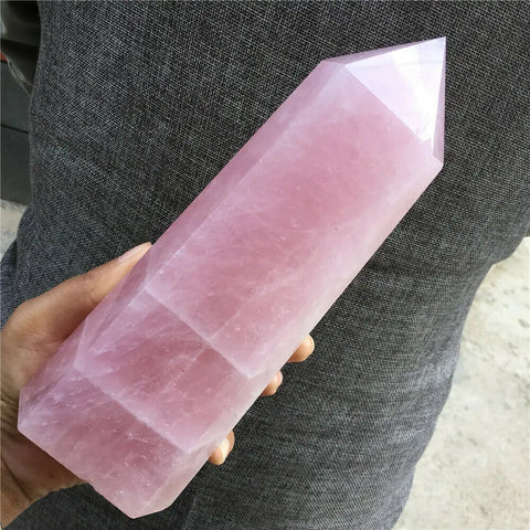 Pink Rose Quartz Crystal Obelisk-ToShay.org