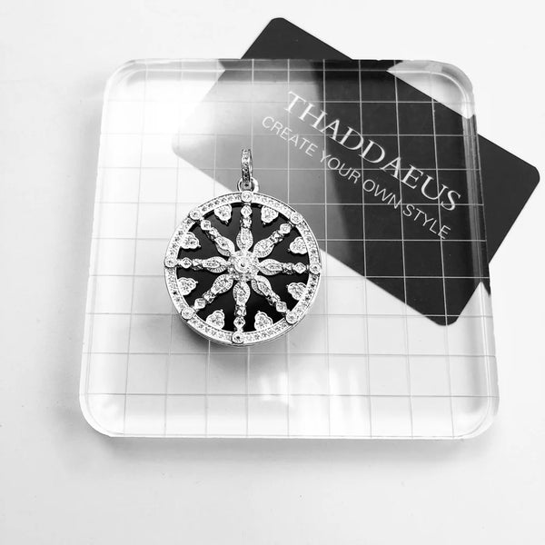 Silver Crystal Wheel Charm-ToShay.org