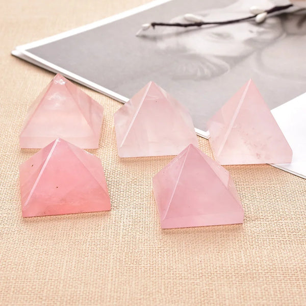 Pink Rose Quartz Pyramid Crystal-ToShay.org