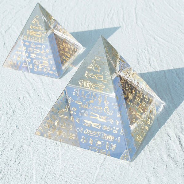 Clear Crystal Hieroglyphics Pyramid-ToShay.org