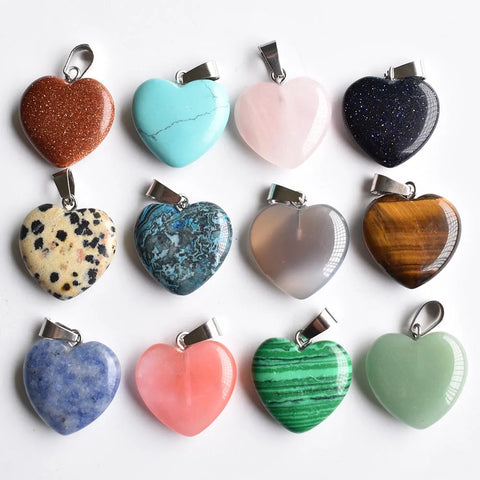 Mixed Crystal Heart Pendants-ToShay.org