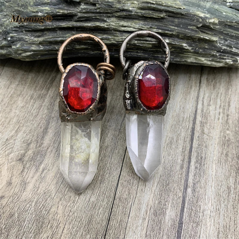 Clear Crystal Point Pendant-ToShay.org