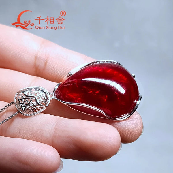 Red Ruby Pendant Necklace-ToShay.org