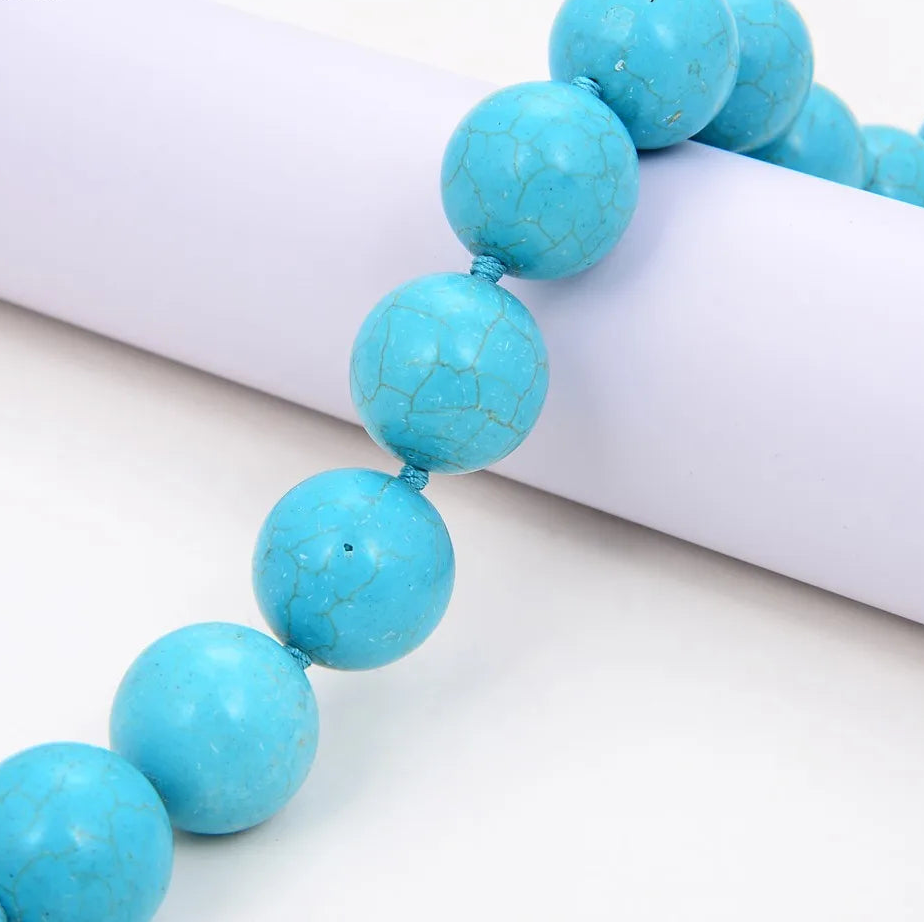 Blue Turquoise Bead Necklace-ToShay.org