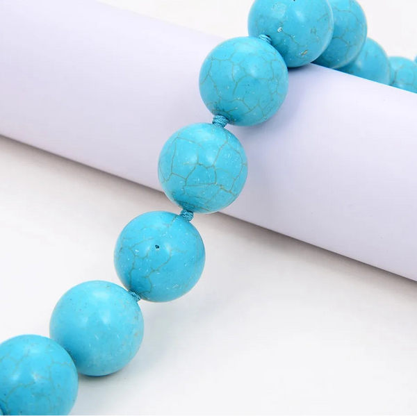 Blue Turquoise Bead Necklace-ToShay.org