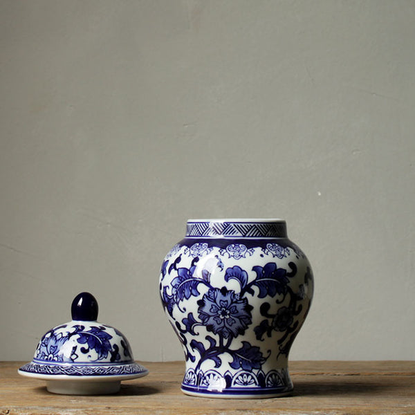 Blue White Ceramic Jar-ToShay.org