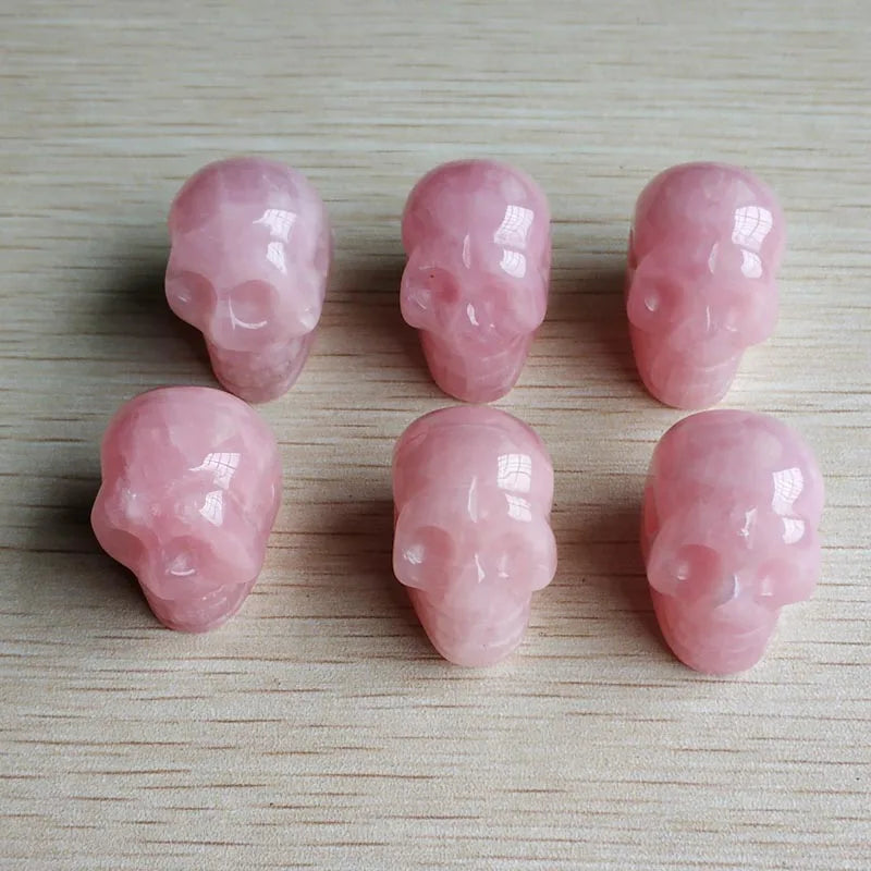 Pink Rose Quartz Skull Beads-ToShay.org