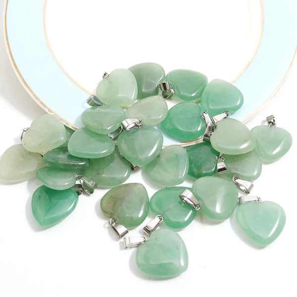 Green Aventurine Heart Pendants-ToShay.org