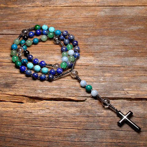 Blue Lapis Lazuli Rosary-ToShay.org
