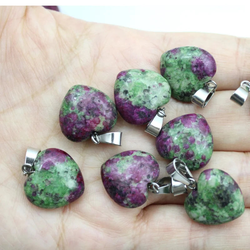 Mixed Crystal Heart Pendants-ToShay.org