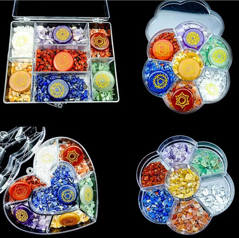 Chakra Symbols Crystal Chips Set-ToShay.org