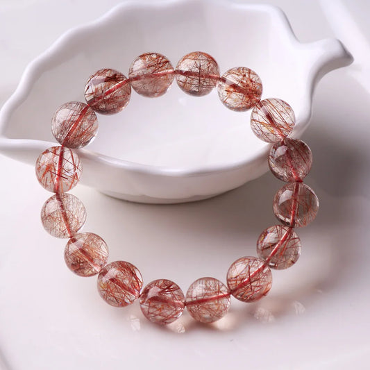 Red Rutilated Quartz Bracelet-ToShay.org