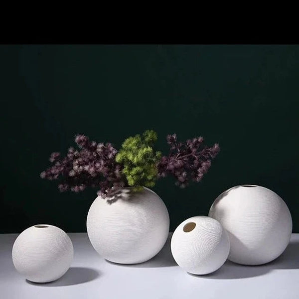 White Ball Vase-ToShay.org