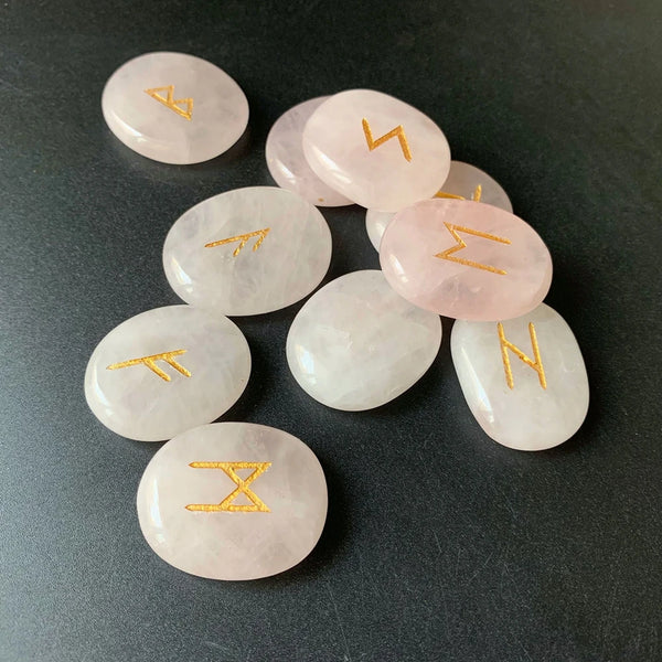 Pink Rose Quartz Runes-ToShay.org